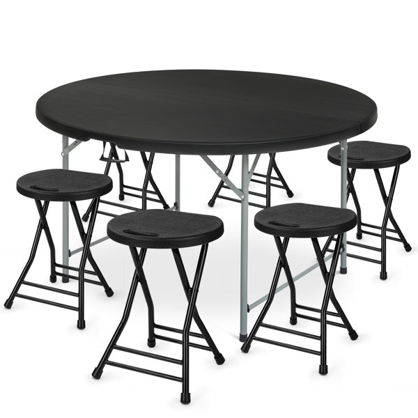 MoNiBloom 6Person Folding Round Table And Chair Set Wayfair